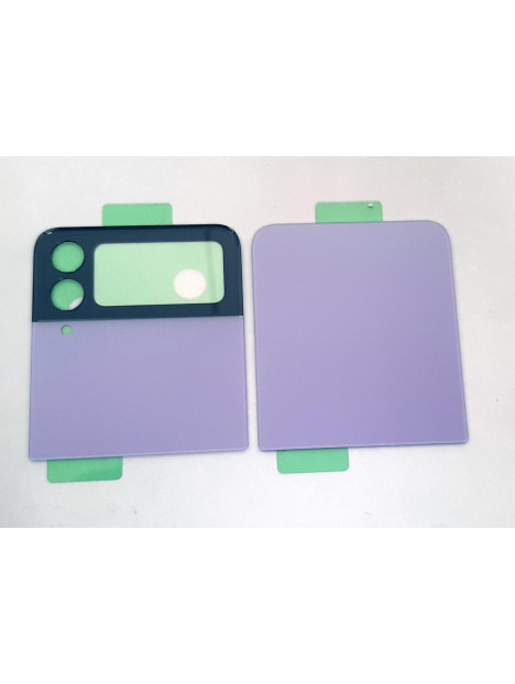 Set 2 tapa trasera o tapa bateria purpura para Samsung Galaxy Z Flip 4 SM-F721