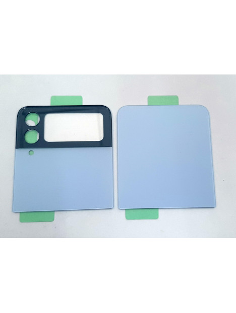 Set 2 tapa trasera o tapa bateria azul para Samsung Galaxy Z Flip 4 SM-F721