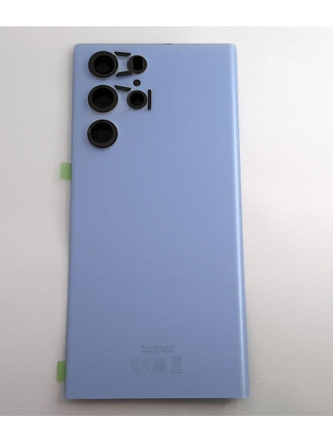 Tapa trasera o tapa bateria azul para Samsung Galaxy S22 Ultra SM-S908B GH82-27457G Service Pack