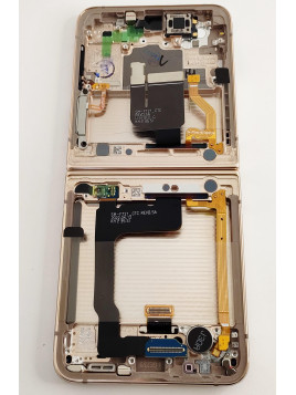 Pantalla lcd para Samsung Galaxy Z Flip 4 SM-F721 GH82-29440G mas tactil negro mas marco dorado Service Pack