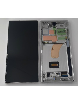 Pantalla lcd para Samsung Galaxy S23 Ultra SM-S918 mas tactil negro mas marco azul claro Service Pack GH82-30465G G