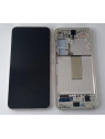 Pantalla lcd para Samsung Galaxy S23 SM-S911B mas tactil negro mas marco crema Service Pack GH82-30481B GH82-30480B