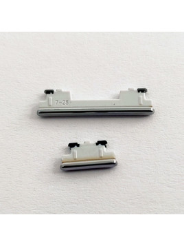 Set 2 botones platas para Samsung Galaxy A72 SM-A725 calidad premium