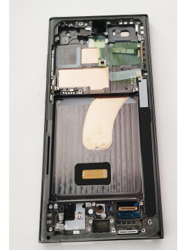 Pantalla LCD mas tactil negro para Samsung Galaxy s23 ultra SM-S918B GH82-30466C mas marco verde service pack