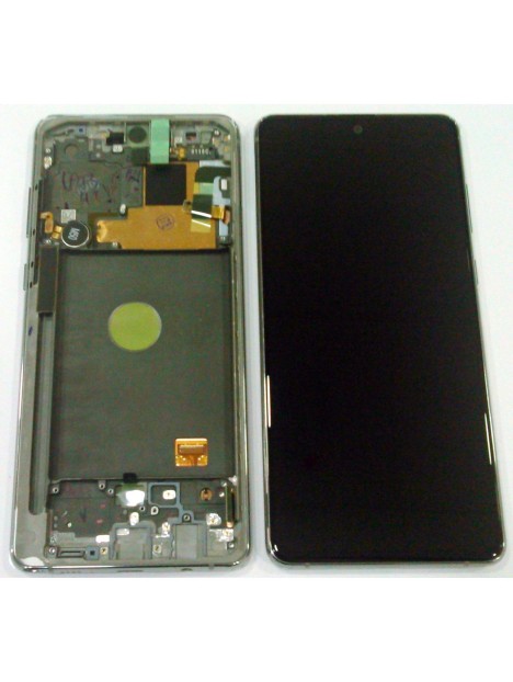 Pantalla lcd para Samsung Galaxy N770 NOTE 10 Lite GH82-22055B + táctil negro + marco plata premium Service Pack