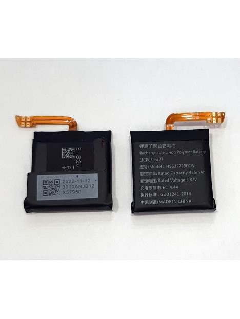 Bateria HB532729ECW 455mAh para Huawei Watch GT2 GT2 Pro