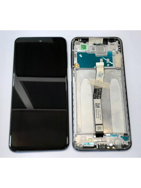 Pantalla lcd para Xiaomi Redmi Note 9s Note 9 Pro 560004J6A100 mas tactil negro mas marco azul Service Pack