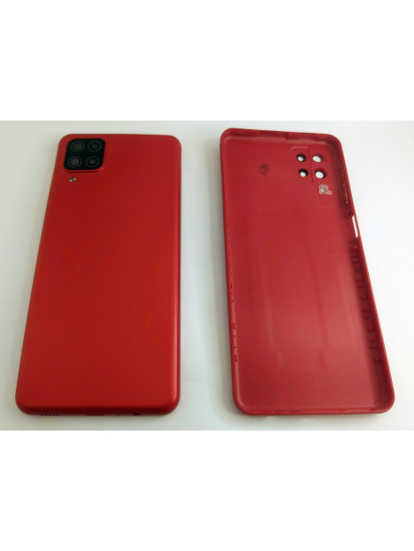 Carcasa trasera o tapa trasera roja mas cristal camara para Samsung A12 SM-A125F