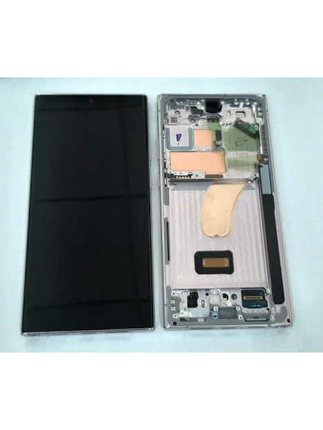 Pantalla lcd para Samsung Galaxy S23 Ultra SM-S918 GH82-30466D mas tactil negro mas marco lavanda Service Pack