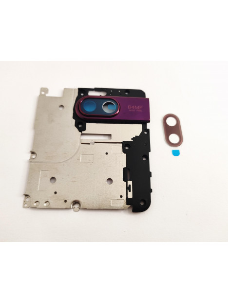 Carcasa sujecion para Motorola One Hyper mas cubierta camara morada calidad premium
