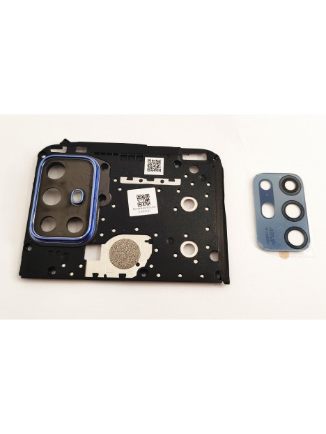 Carcasa sujecion mas cubierta camara azul para Motorola Moto G20 calidad premium