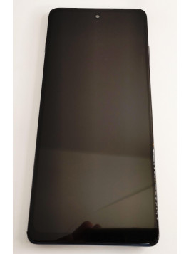 Pantalla LCD para Motorola Moto G200 5G XT2175 mas tactil negro mas marco azul oscuro calidad premium