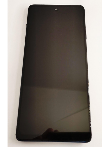 Pantalla LCD para Motorola Moto G200 5G XT2175 mas tactil negro mas marco azul oscuro calidad premium