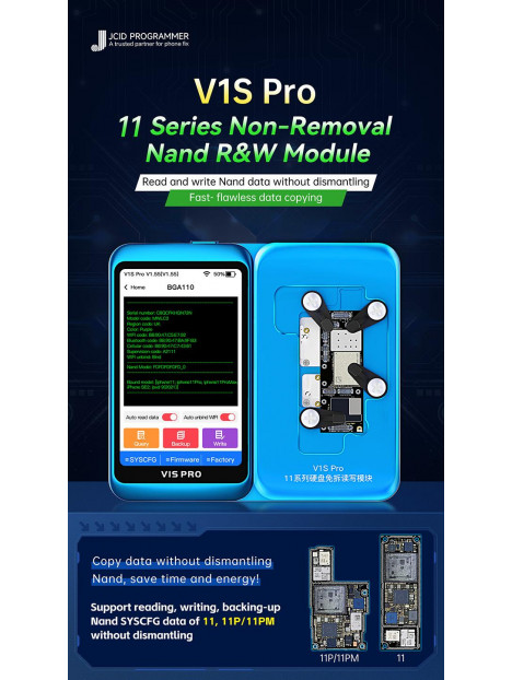 Modulo lector programador para JC V1S Pro para Nand iPhone 11 11 Pro 11 Pro Max sin soldar