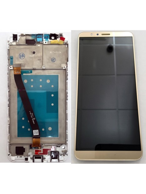 Huawei Honor 7x pantalla lcd + tactil dorado + marco blanco premium