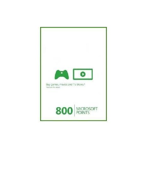 Tarjeta 800 Microsoft Points