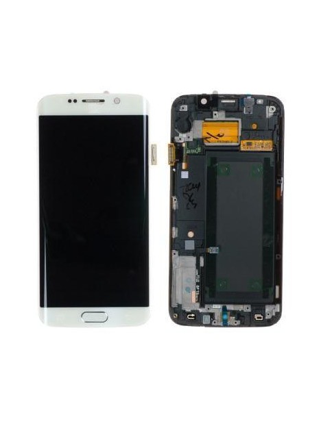 Samsung Galaxy S6 Edge G925F pantalla lcd + táctil blanco + carcasa frontal premium