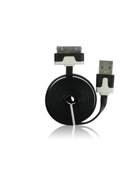 Cable usb plano Negro iPhone 3G 3GS 4G 4S IPOD