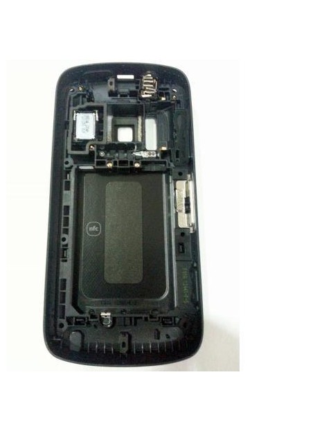 Nokia 808 Pureview carcasa central + tapa batería negro