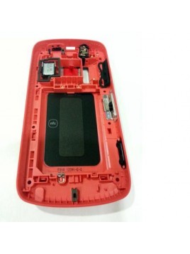 Nokia 808 Pureview carcasa central + tapa batería rojo