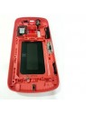Nokia 808 Pureview carcasa central + tapa batería rojo