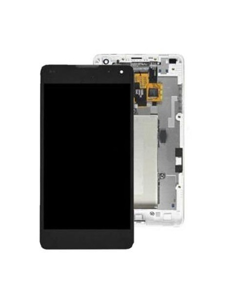 LG Optimus G E973 E975 Lcd + Táctil negro + marco blanco ori