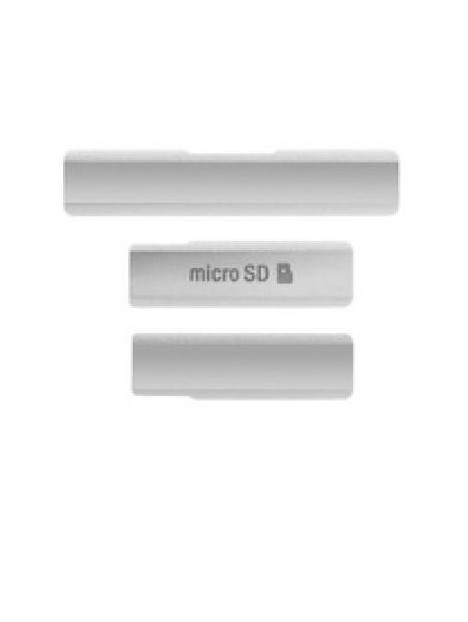 Sony Xperia Z1 L39H Botones Tapa Memoria Dock Sim blanco ori
