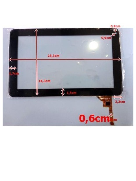 Pantalla táctil repuesto tablet china 9" modelo 17