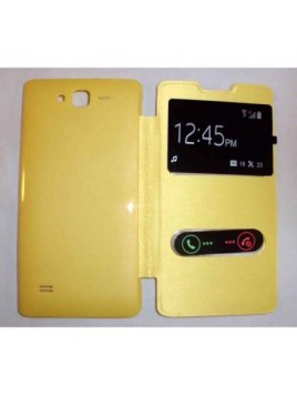 Funda Inteligente S-VIEW Cover amarillo Huawei Ascend c8816