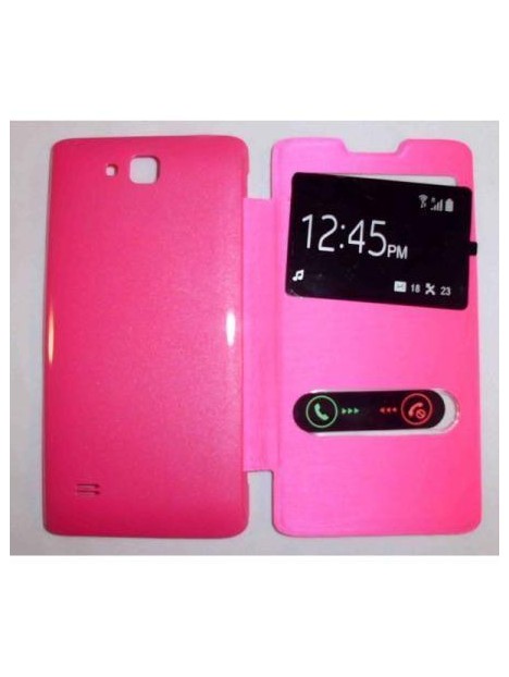 Funda Inteligente S-VIEW Cover rosa Huawei Ascend c8816