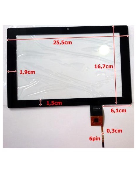 Pantalla táctil repuesto tablet china 10.1" modelo 12