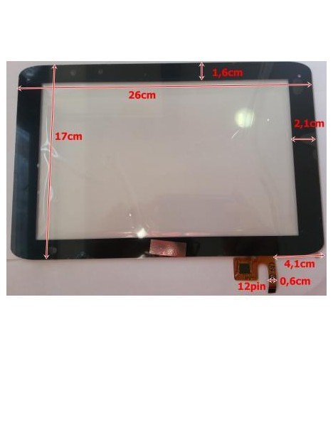 Pantalla táctil repuesto tablet china 10.1" modelo 7