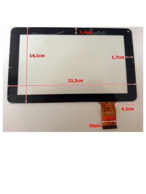 Pantalla táctil repuesto tablet china 9" Modelo 10 DH-0902A1-FPC03-02