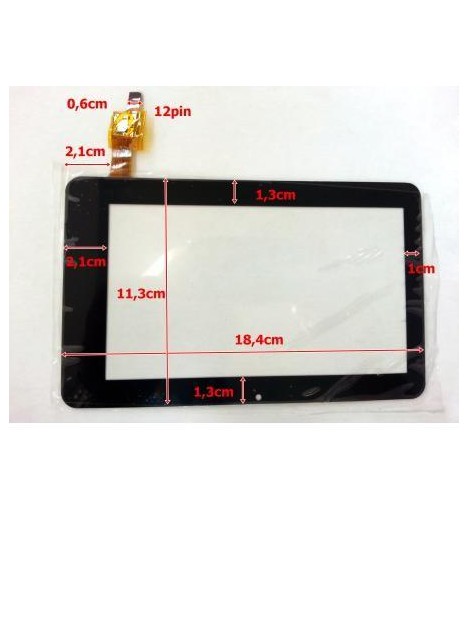 Pantalla táctil repuesto tablet china 7" modelo 18