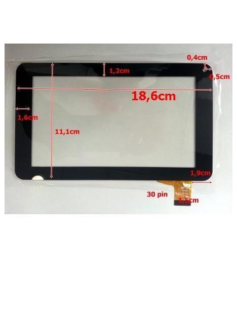 Pantalla táctil repuesto tablet china 7" modelo 17