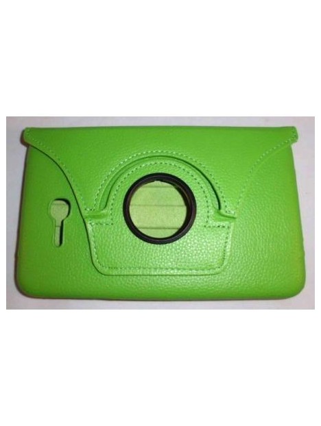 Samsung Galaxy Tab 3 Litte T110 Funda Cuero Giratoria 360º verde