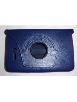 Samsung Galaxy Tab 3 Litte T110 Funda Cuero Giratoria 360º Azul Marino