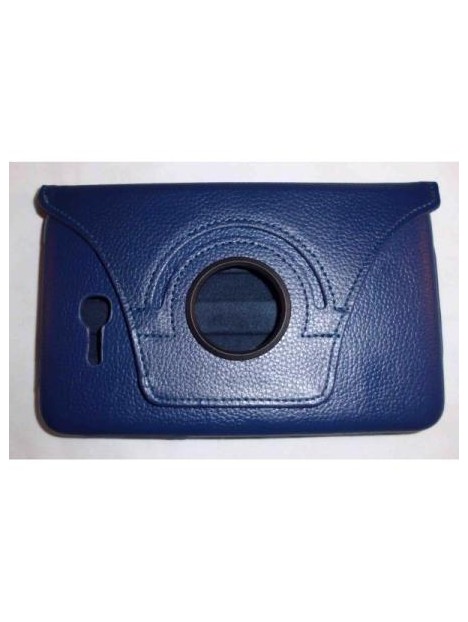 Samsung Galaxy Tab 3 Litte T110 Funda Cuero Giratoria 360º Azul Marino