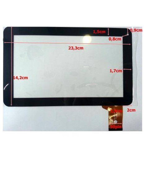 Pantalla táctil repuesto tablet china 9" Modelo 8 sunstech tab900