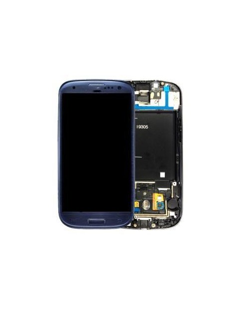 Samsung Galaxy S3 I9305 Lte Lcd + Táctil + Marco azul premium