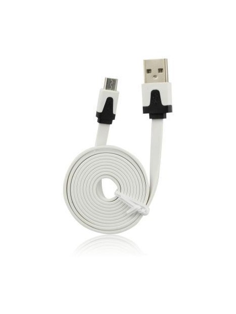 Cable USB - Micro USB Universal Plano Blanco