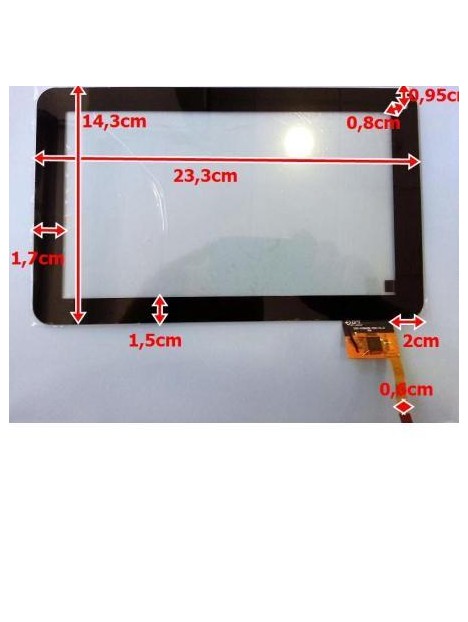 Pantalla Táctil repuesto tablet china 9" Modelo 3