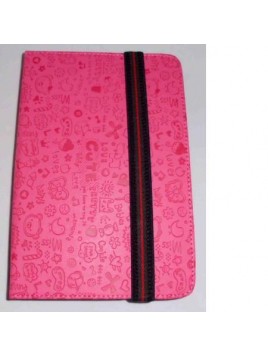 Funda Tablet Univ. 9" diseño rosa oscuro Velcro Restraint Sy