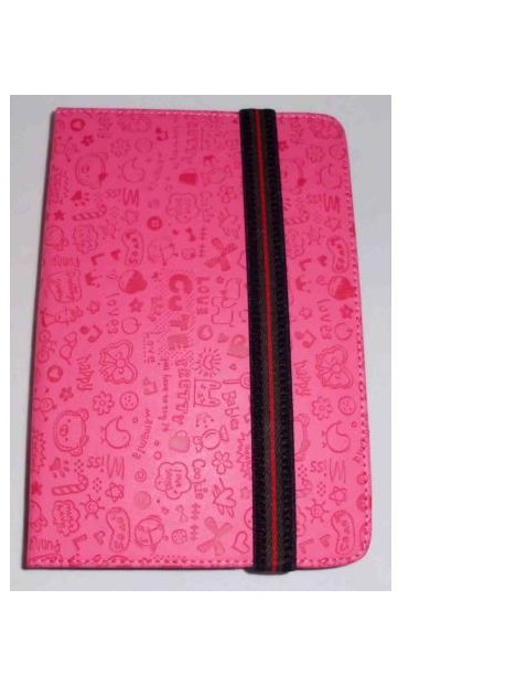 Funda Tablet Univ. 9" diseño rosa oscuro Velcro Restraint Sy