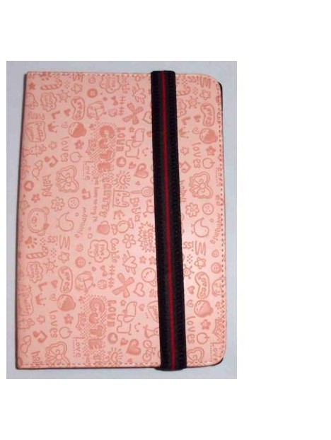 Funda Tablet Univ. 9" diseño rosa claro Velcro Restraint Sys