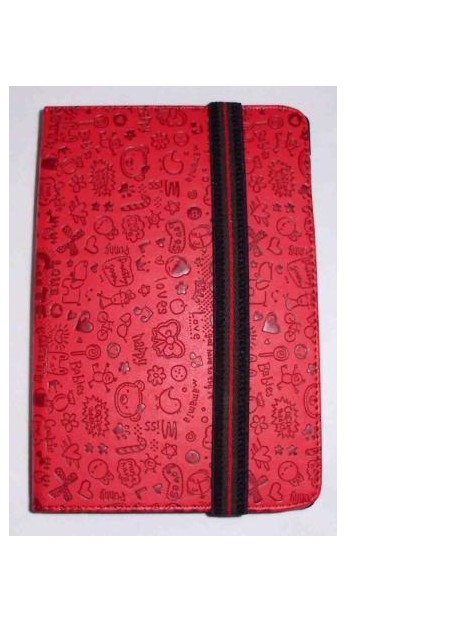 Funda Tablet Univ. 9" diseño rojo Velcro Restraint System