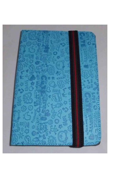 Funda Tablet Univ. 6" diseño azul celeste Velcro Restraint S