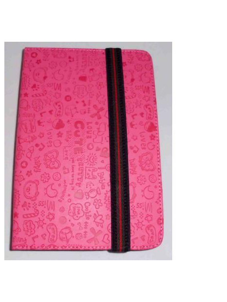 Funda Tablet Univ. 6" diseño Rosa Oscuro Velcro Restraint Sy