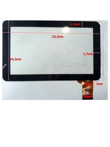 Pantalla Táctil repuesto Tablet china 9" Modelo 30 sin aguje