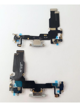 Flex puerto de carga blanco para Iphone 15 compatible